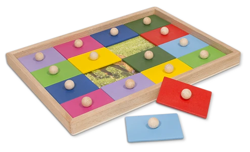 Dalli Klick aus Holz mit 16 bunten Teilen