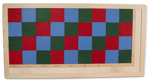Montessori Großes Multiplikationsbrett aus Holz und Filz
