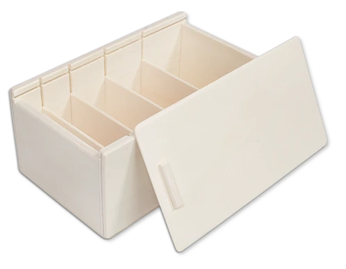 Karteikasten aus Holz mit 5 Fächern