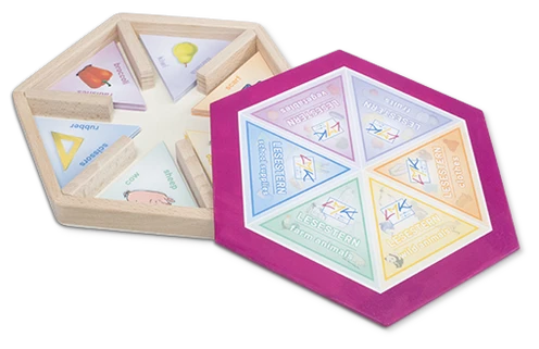 Set mit 6 Lesesternen in einer Holzbox