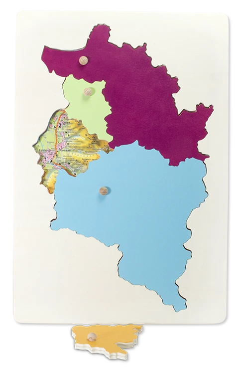 Vorarlberg Holzpuzzle mit Karte