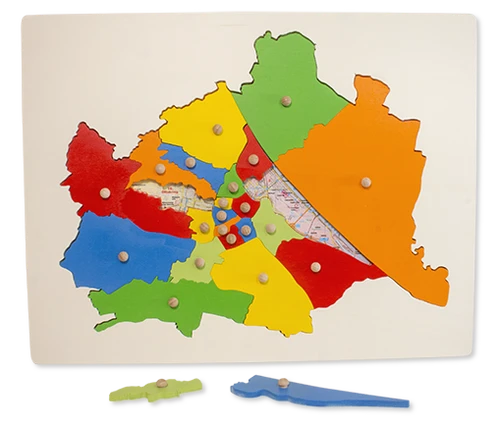 Wien Holzpuzzle mit Karte
